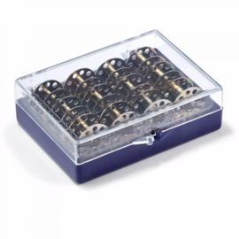 Bobbin Box with 12 CB Metal Bobbins Prym