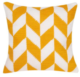 Herringbone Pattern Angled Clamping Stitch Cushion Canvas La Maison Victor