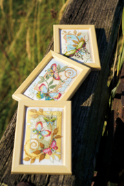 Decoratieve vlinders | aida miniatuurset van 3 | Vervaco