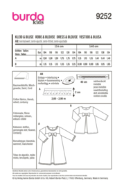 9252 Burda Naaipatroon | Kledingcombinatie Jurk en blouse