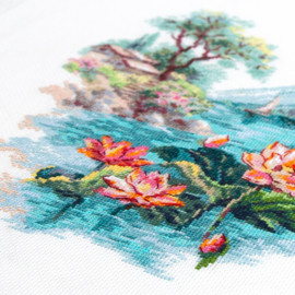 Blooming Lotuses - aida - Magic Needle telpakket