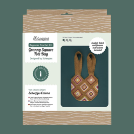 Gold Beginner Crochet kit Granny Square Bag