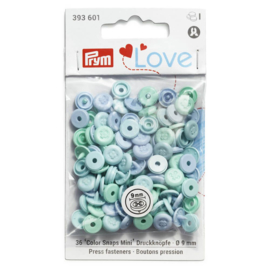 9mm knoopjes Color Snaps  Baby blauw/ mint