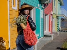 Market Bag Crochet Durable Coral