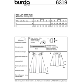 6319 Burda Naaipatroon | Rok in variaties