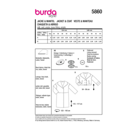 5860 Burda Naaipatroon | Jas in variatie