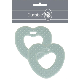 257 grijs blauw hart met noppen siliconen bijtringen - Durable