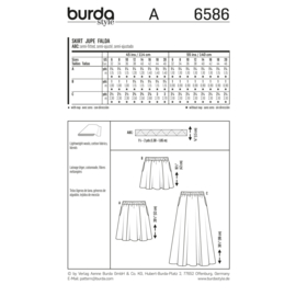 6586 Burda Naaipatroon | Rok in Variaties