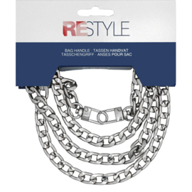 010 zilveren metalen tasketting 120cm - ReStyle