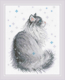 Snowy Meow | Aida Borduurpakket | Riolis