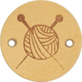 Breinaalden - 2cm ronde leren labels Durable