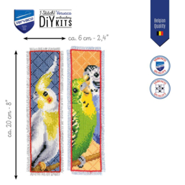 Parkieten - aida boekenleggers - Vervaco telpakket