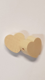 Natural 20x18/0.8"x0.7" Heart Wooden Beads