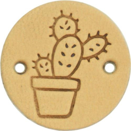 Cactus - 2cm ronde leren labels Durable