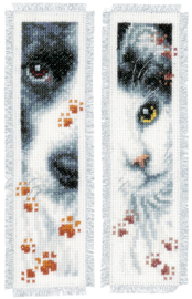 Dog and Cat Aida Bookmarks Cross Stitch Kit Vervaco