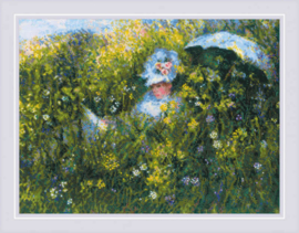1850 In The Meadow After C. Monet | Aida Borduurpakket | Riolis