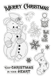 Christmas in your heart | Vintage Snowman | Clear acrylic stamp | Crafter's Companion