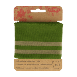 Green Striped Elastic Waist and Cuff Band Opry