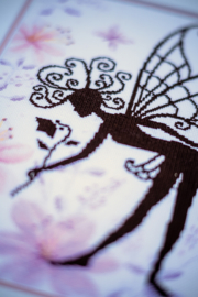 Flower Fairy Silhouette Aida Lanarte Embroidery Kit