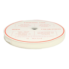 25mm wit haak plakbaar klittenband