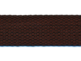 Donker bruin 25mm Cotton Look Tassenband