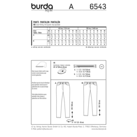 6543 Burda Naaipatroon  | Broek in variaties