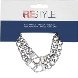 010 zilveren metalen tasketting 20cm - ReStyle
