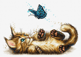 Playfull Kitten Aida Luca-S Cross Stitch Kit