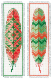 Feathers Aida Bookmarks Cross Stitch Kit Vervaco