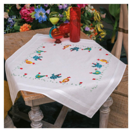 Kleurige kippen | Voorbedrukt tafelkleed | Vervaco