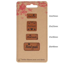  Handmade Skai Faux Leather Label set Opry