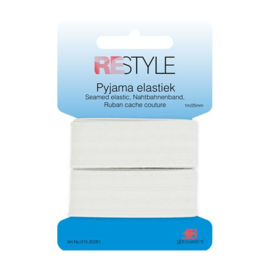 White 25mm 1 meter Pajamas Elastic ReStyle