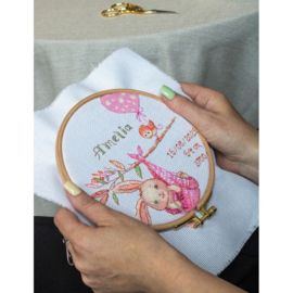 Girl Birth Sampler aida telpakket - Aine