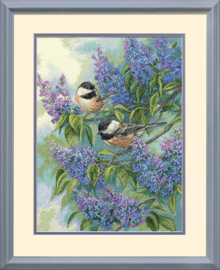 Chickadees & Lilacs Aida Borduurpakket Dimensions