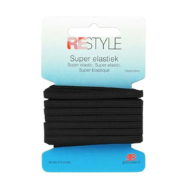 Zwart 4.5mm 10 meter Super elastiek | ReStyle