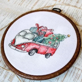 Christmas Retro Cars set van 5 Aida Leti Stitch Telpakket