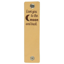 Love you to the moon and back leren label - Durable