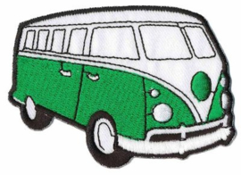 Groene Volkwagen Bus Opstrijkbare Applicatie
