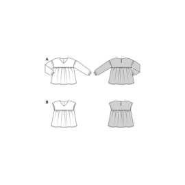 9195 Burda naaipatroon - Blouse in variatie