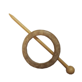 Small Marble Wooden Shawl Pin