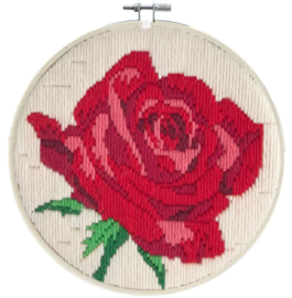 Rose Rouge | Voorbedrukt Stramien | Spansteek Borduurpakket | Ladybird