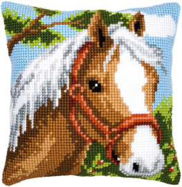 Horse Canvas Cushion Vervaco