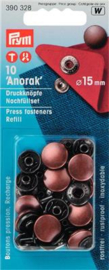 15mm Old Copper Anorak Snap Fasteners Refill Set Prym