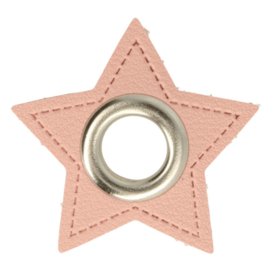Pink Star 8mm Nickel Faux Leather Eyelet