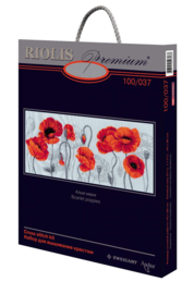 Scarlet Poppies | Aida Borduurpakket | Riolis