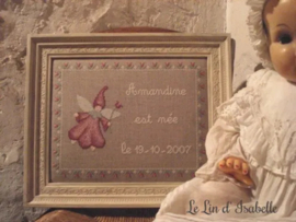 Calleau de Naissance Petite Fée / Geboortetegel Kleine Fee | Borduurpatroon | Le Lin d'Isabelle