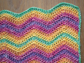 Ripple Blanket Crochet Durable Cosy Fine Faded