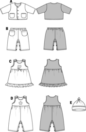 9831  Naaipatroon | Combinaitie: babykleding in variaties