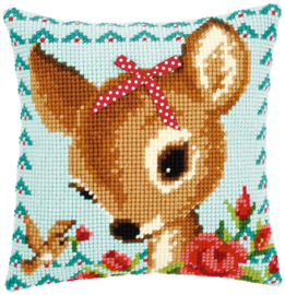 Bambi with a Bow Canvas Cushion Vervaco