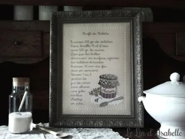 Recette du confit de violette / Confit Violet Recipe Cross Stitch Pattern Le Lin d'Isabelle